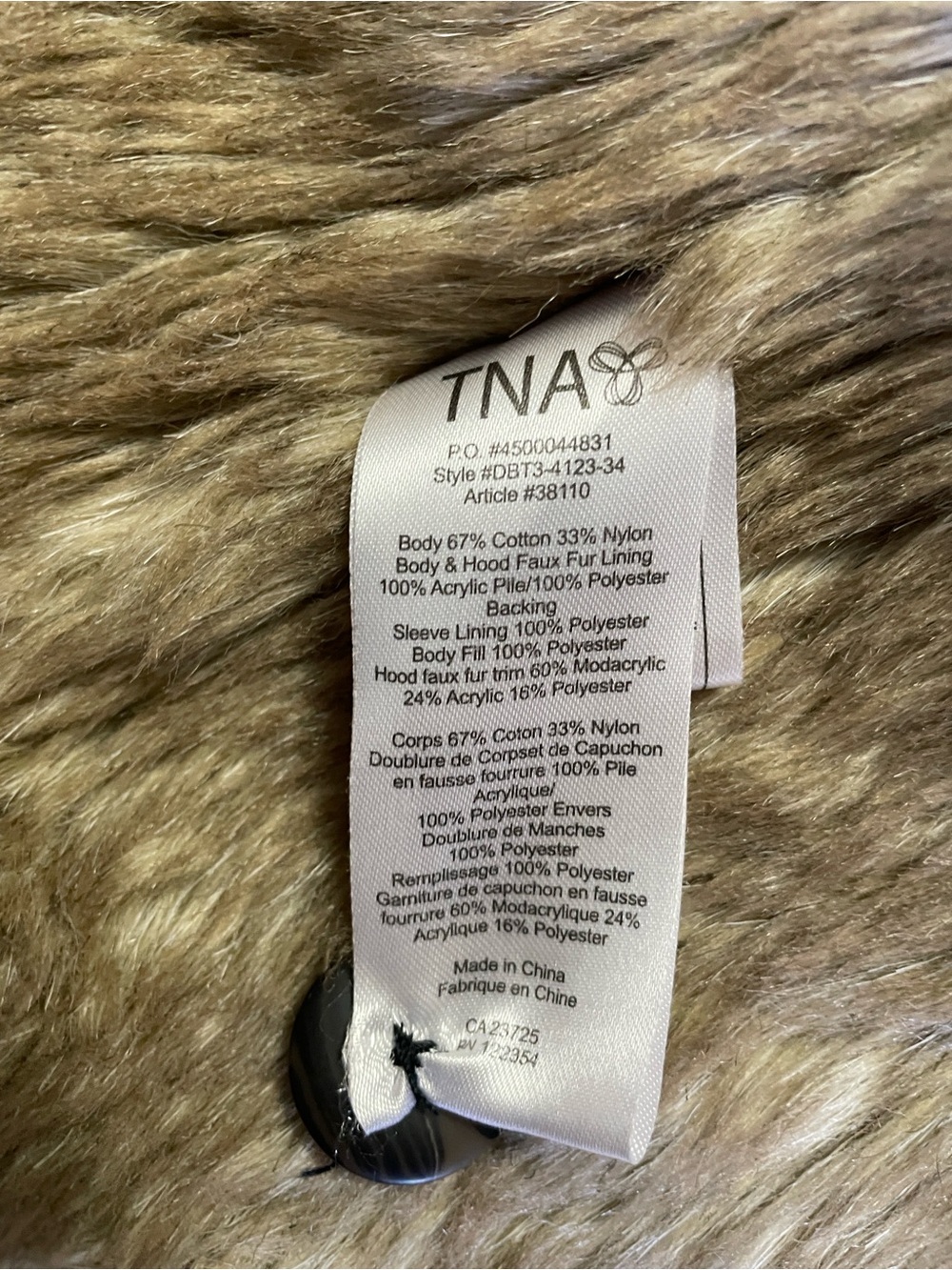 EUC Aritzia TNA Women's Platoon faux fur lined Hooded Utility Jacket - Gray - Picture 7 of 16